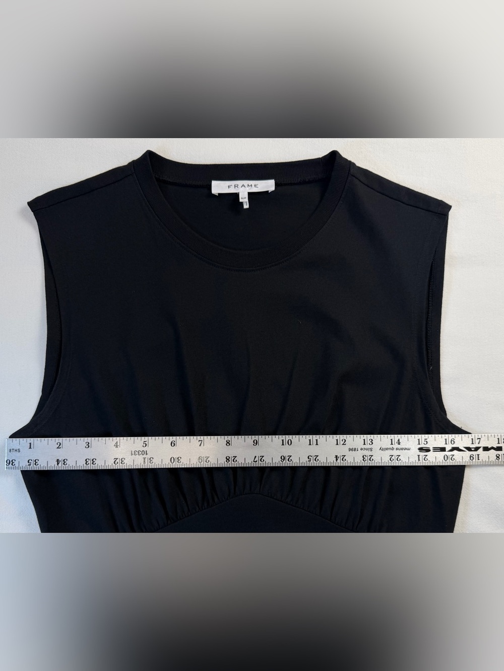 Frame Gathered Seam Organic Cotton Sleeveless Midi Dress Small EUC - Picture 4 of 7